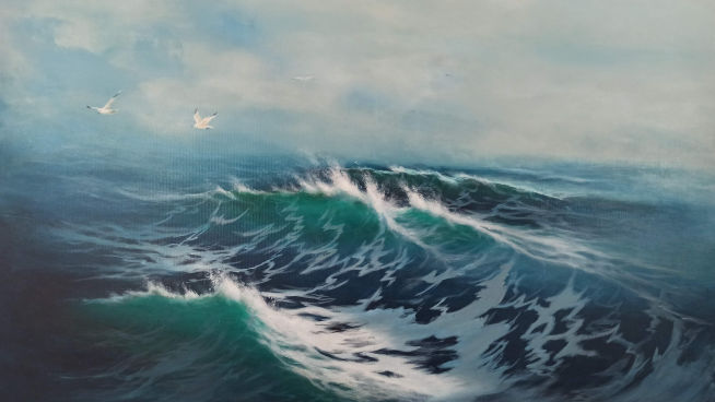 Seascape, acrylic, 70cm x 100 cm